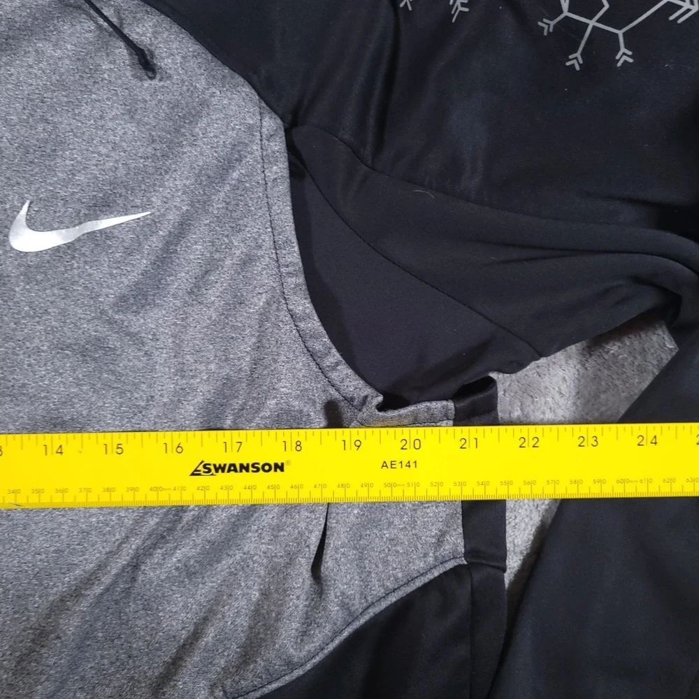 Nike Jacket Adult Large Black Gray Zip Therma-Fit‎ Hooded Snowflake 744389-010